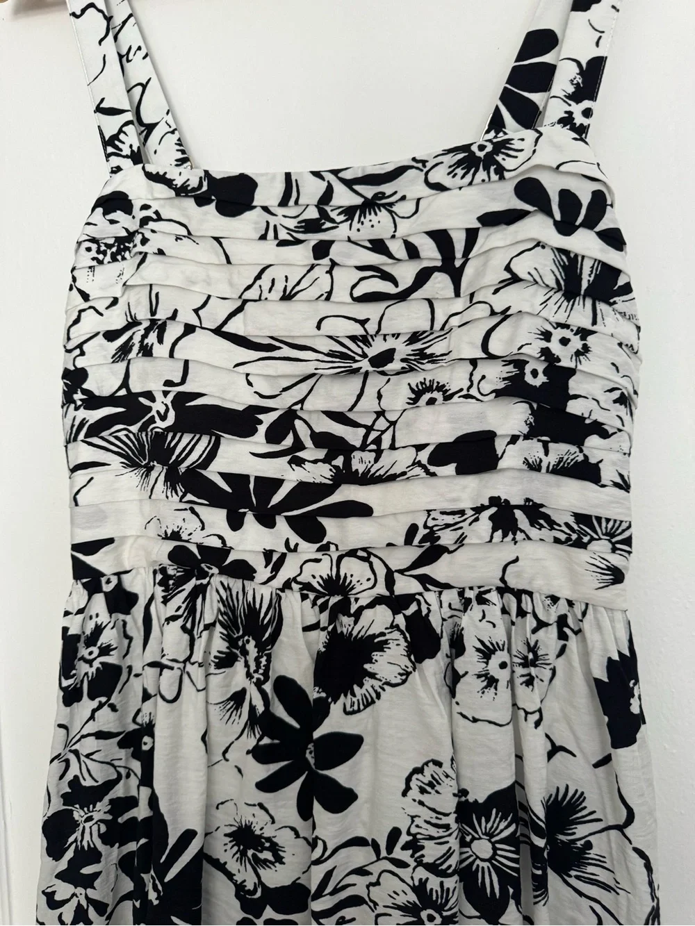 Abercrombie & Fitch Black & White Floral Tiered Maxi Dress